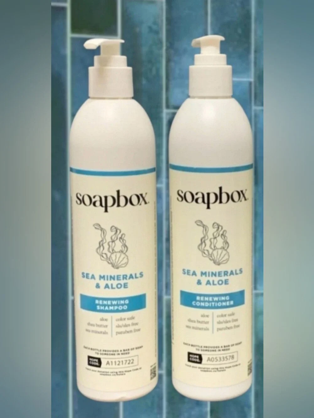 NEW SOAPBOX SEA MINERALS & ALOE RENEWING SHAMPOO AND CONDITIONER